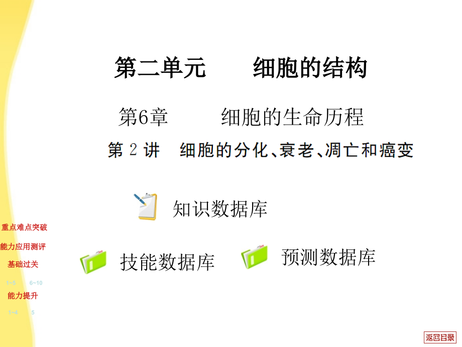 高考生物 6.2 细胞的分化、衰老、凋亡和癌变复习课件_第1页