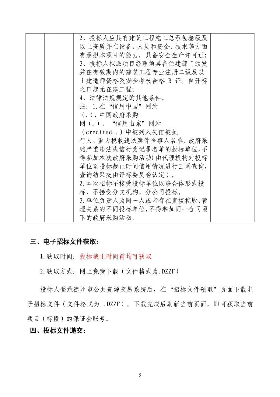 陵城区糜镇张寨幼儿园项目招标文件_第5页