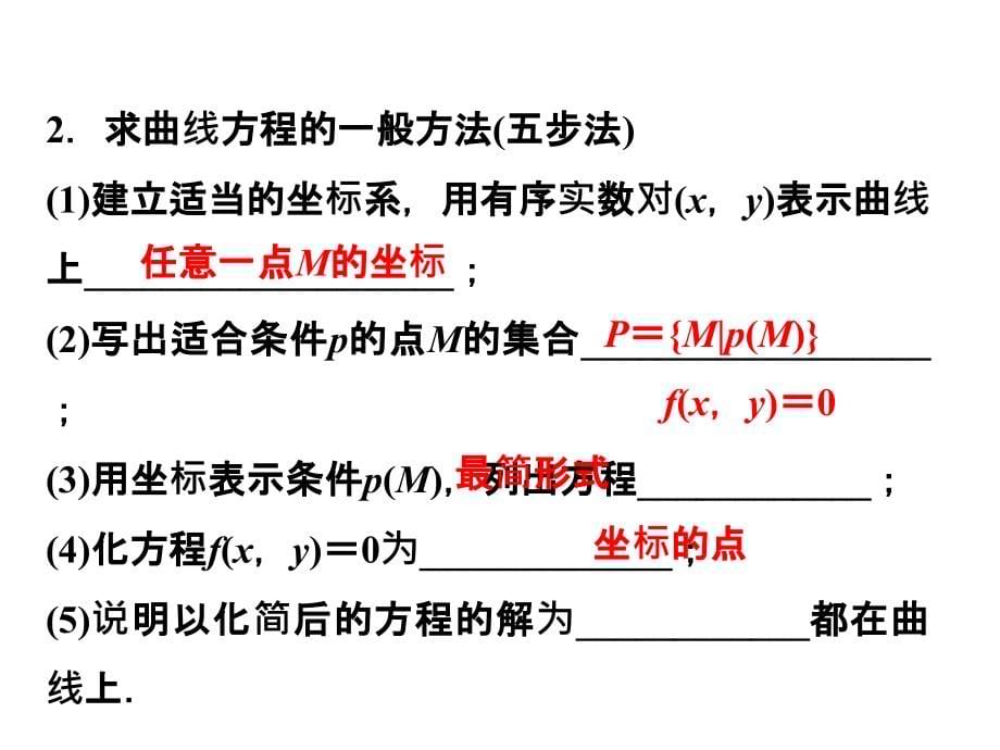 高考数学总复习 第7章&amp#167;7.8曲线与方程精品课件 理 北师大版_第5页