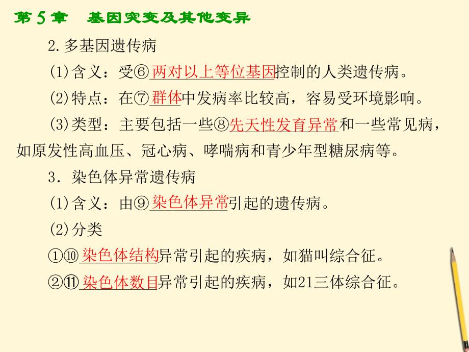 高考生物总复习 5.3《人类遗传病》知识研习课件 新人教版必修2_第4页