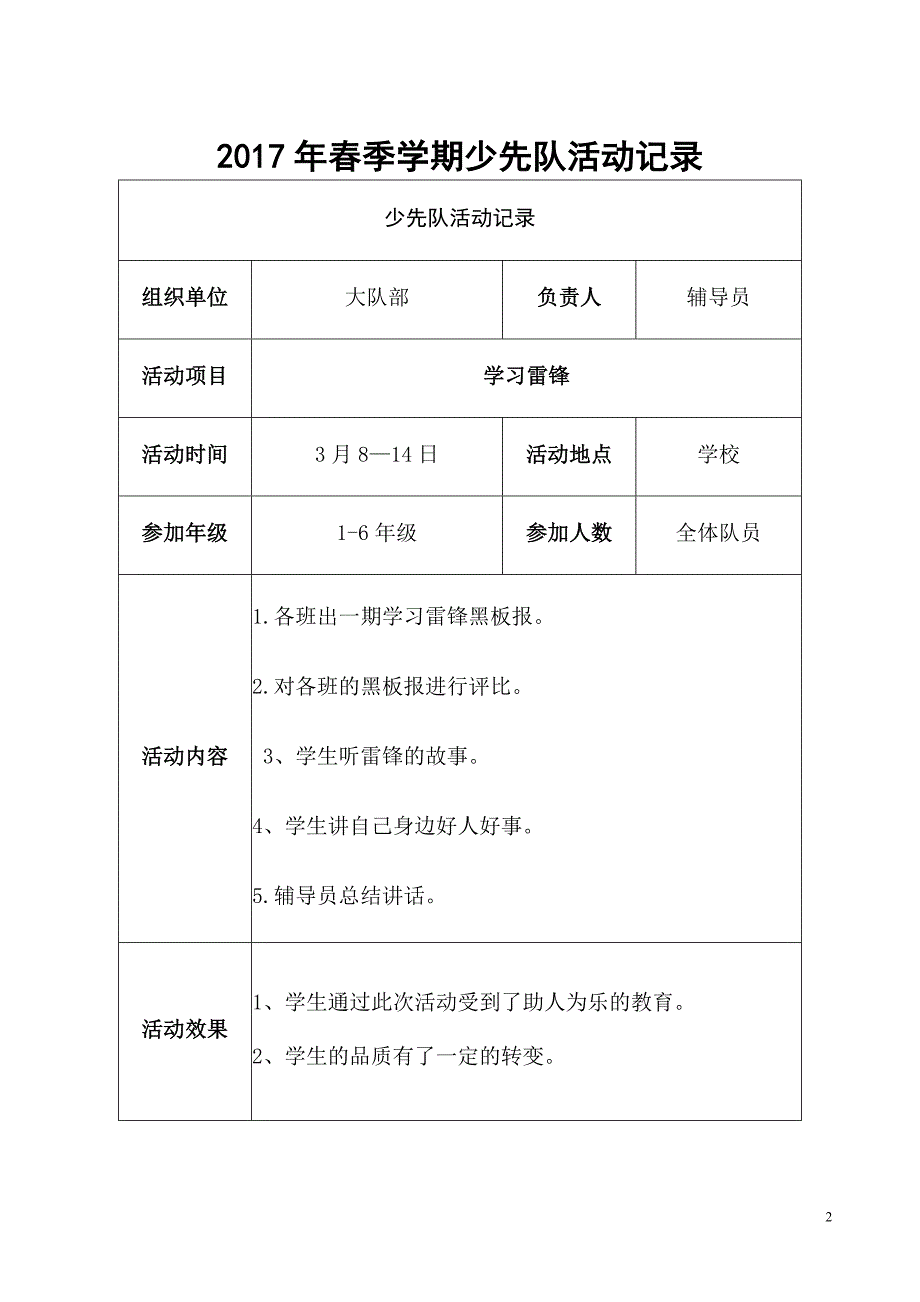 66编号2017年春季学期少先队活动记录_第2页