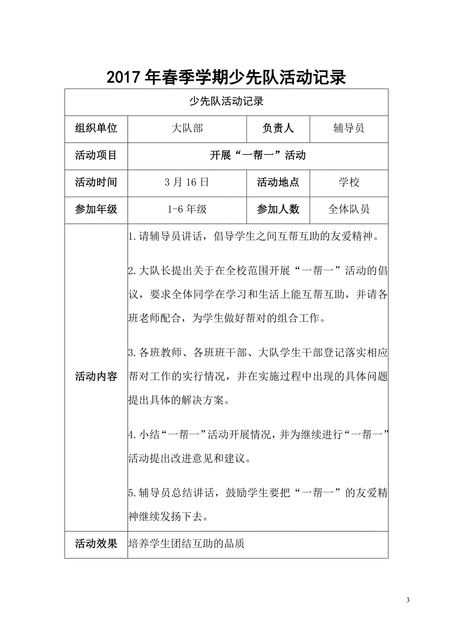 66编号2017年春季学期少先队活动记录_第3页