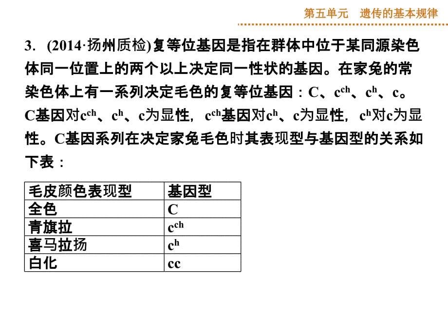 2015届《优化方案》高考生物(苏教版)一轮配套课件：高考热点集训1 遗传的基本规律_第5页