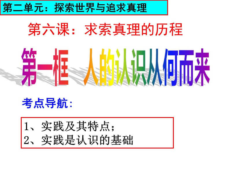 2015届高三一轮复习第六课 求索真理的历程课件_第3页