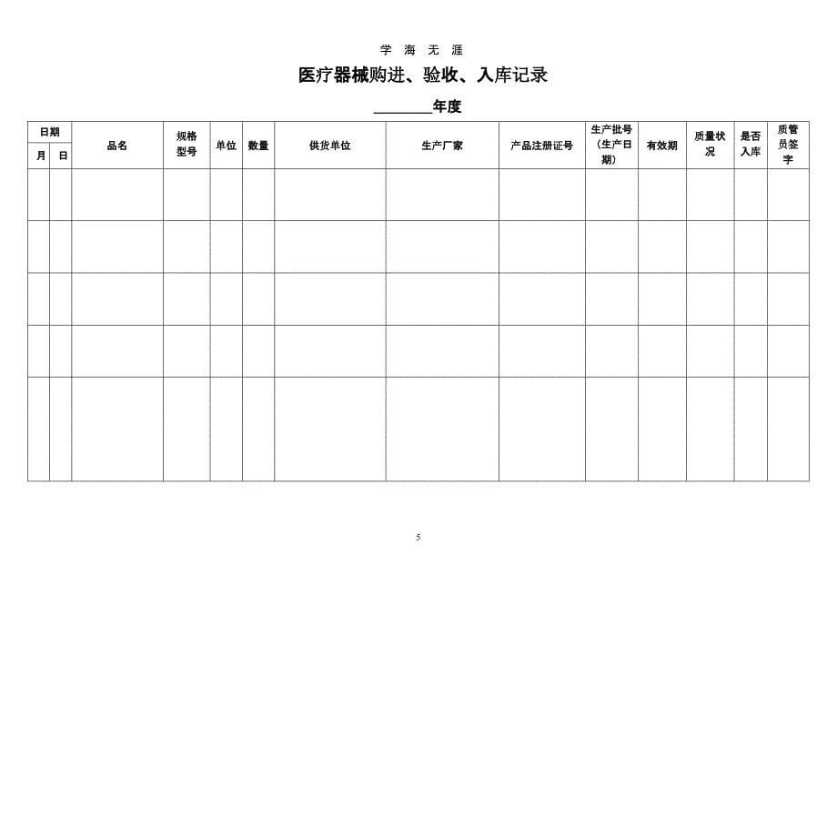 医疗器械经营企业质量管理全套表格（9月11日）.pptx_第5页