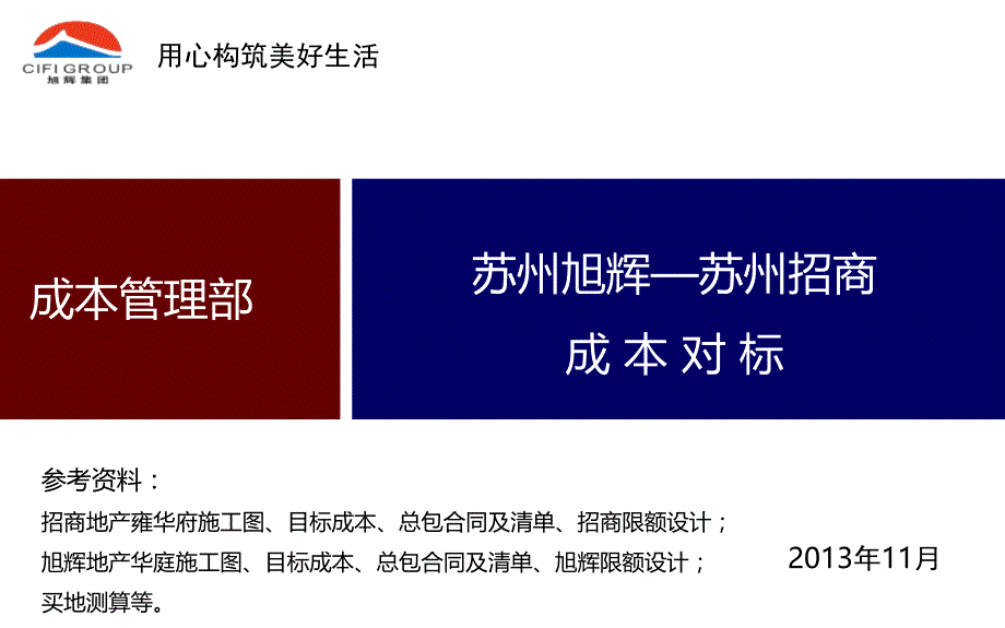 2013年11月苏州旭辉―苏州招商成本对标课件_第1页