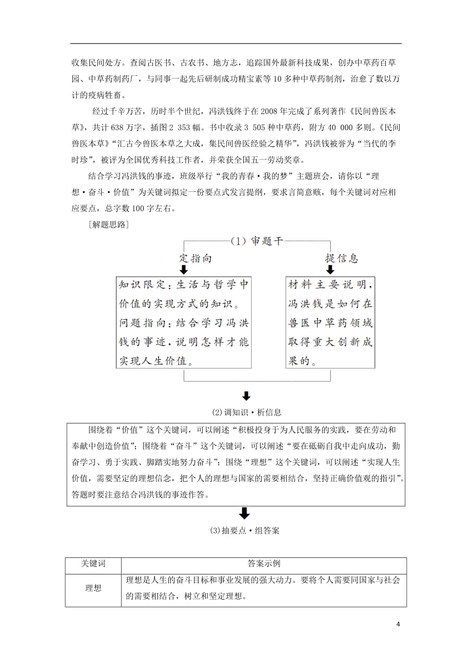 高中政治 单元复习课4 认识社会与价值选择 新人教版必修4_第4页