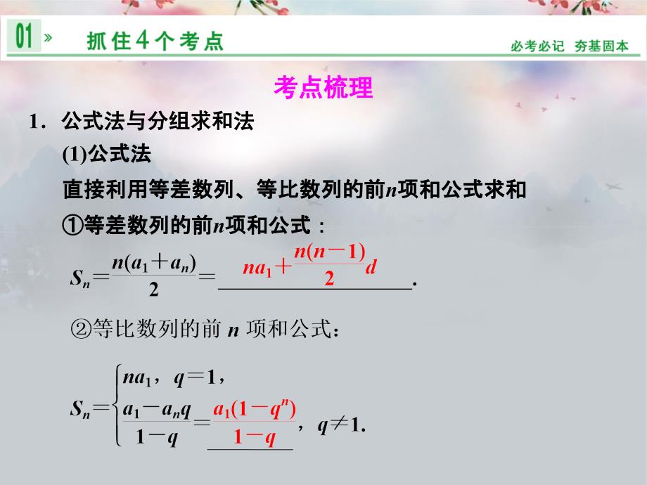 【创新设计】高考数学一轮总复习 第六篇 第4讲 数列求和课件 理 湘教版_第2页