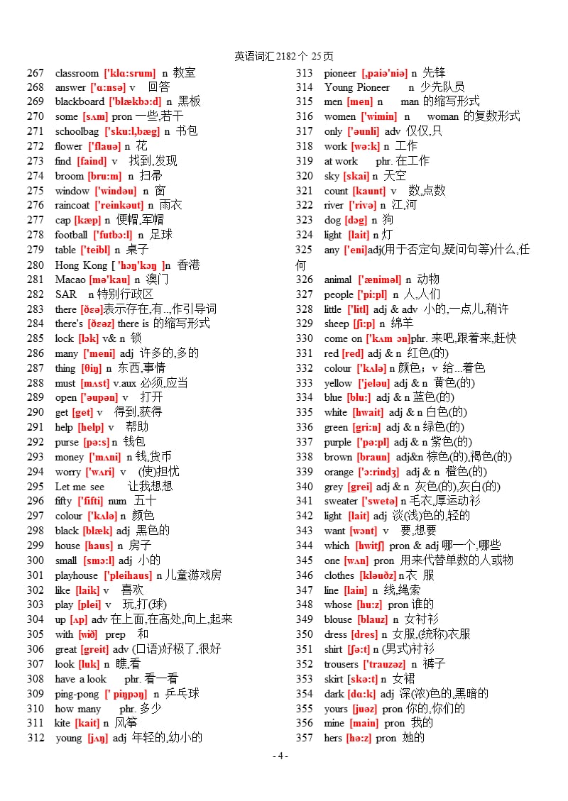 初中英语单词表大全2182个带音标（9月11日）.pptx_第4页