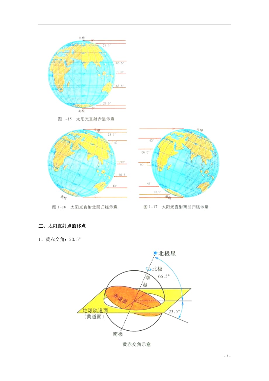 高考地理总复习提纲 地球的运动（二） 新人教版必修1_第2页