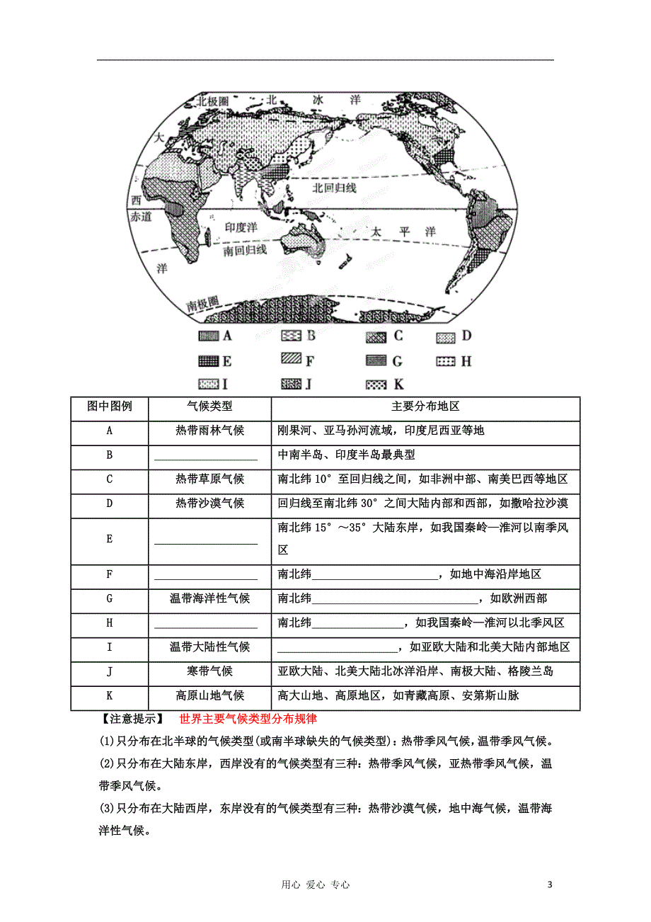 高考地理一轮复习精品学案 专题08 全球气候变化和气候类型的判断教学案（学生版）_第3页