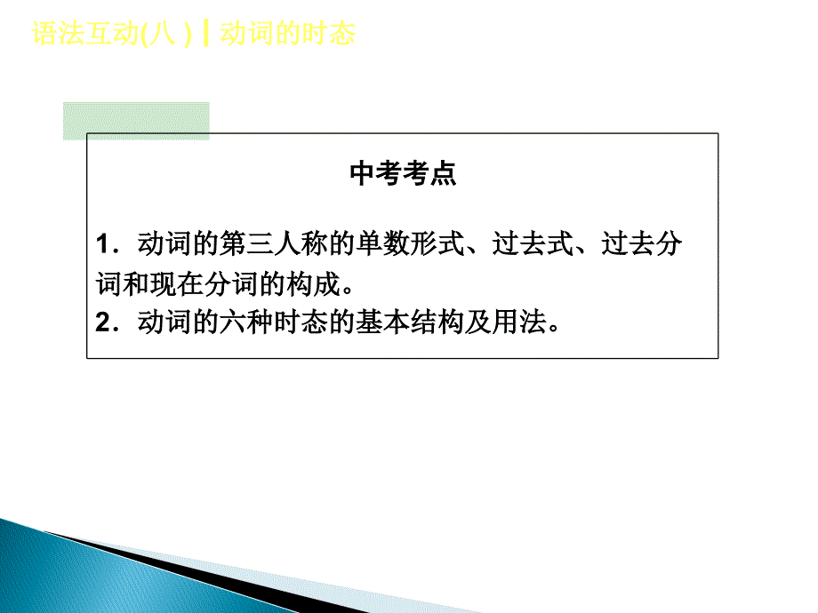 2016中考英语动词时态专题复习详解课件_第2页