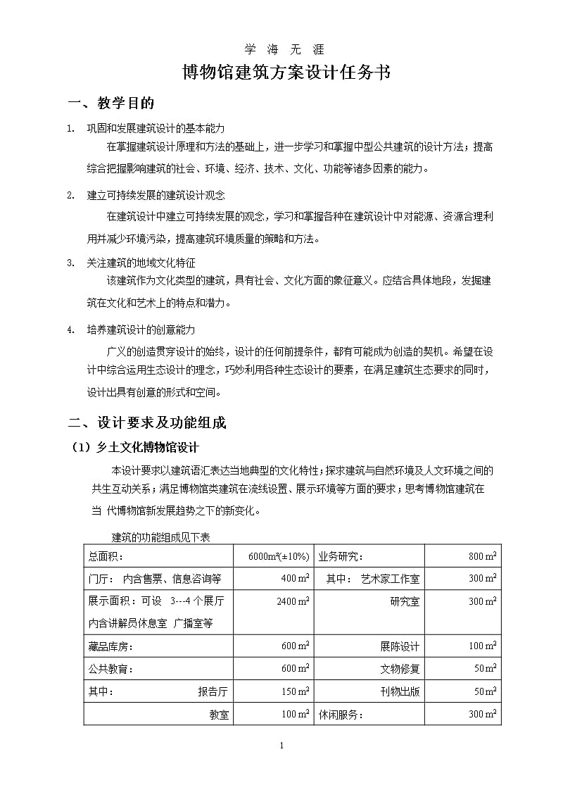 博物馆设计任务书（9月11日）.pptx_第1页