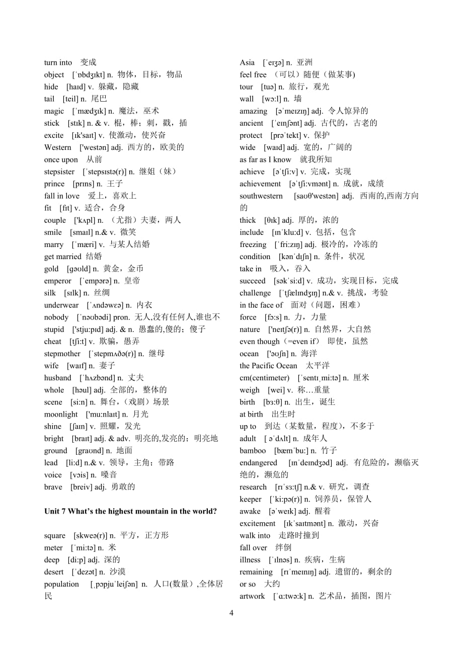 新人教版八年级英语下册单词表(含音标)-_第4页