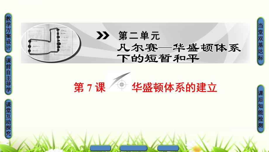 2018-2019学年高二历史岳麓版选修三课件：第2单元 第7课 华盛顿体系的建立_第1页