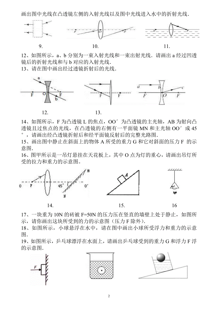 2018年中考物理作图题专题训练(含答案)-_第2页