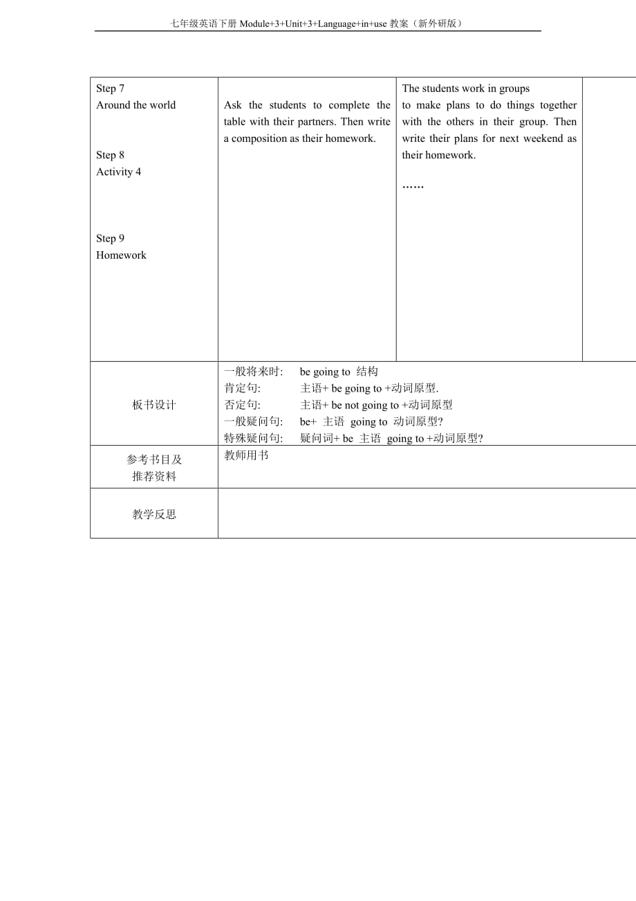 七年级英语下册Module+3+Unit+3+Language+in+use教案（新外研版）-（学科教研组编写）-（最新版-已修订）_第2页