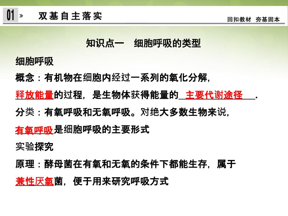 【创新设计】湖北省高考生物总复习 1-3-8从化学能到生物能细胞呼吸配套课件 中图版必修1_第3页