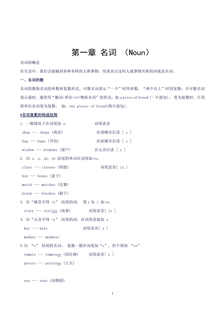 小学四年级英语语法知识点-（最新版-已修订）_第1页