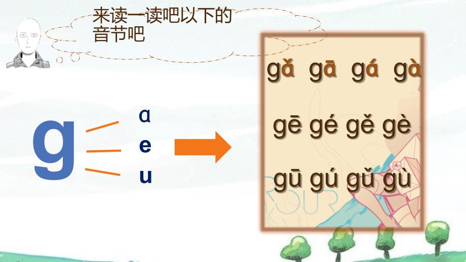 部编人教版一年级上册语文教学课件 2.汉语拼音 5.g k h_第3页