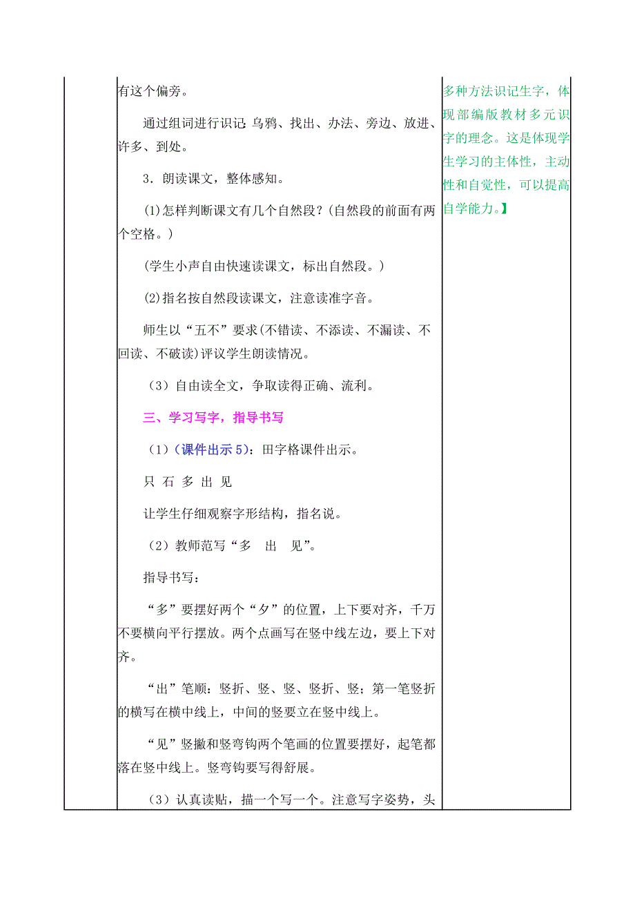 【一年级上册语文部编统编版】13 乌鸦喝水 教案_第3页