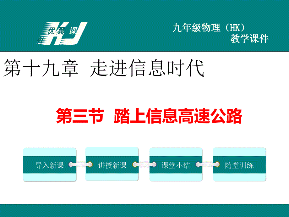 2019年沪科版九年级下册物理19 3踏上信息高速公路精选教学PPT课件_第1页