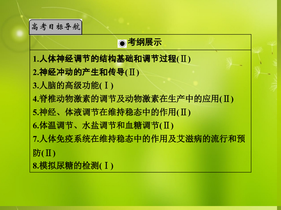 【高考领航】高考生物 2.1通过神经系统的调节复习课件 新人教版必修3_第2页