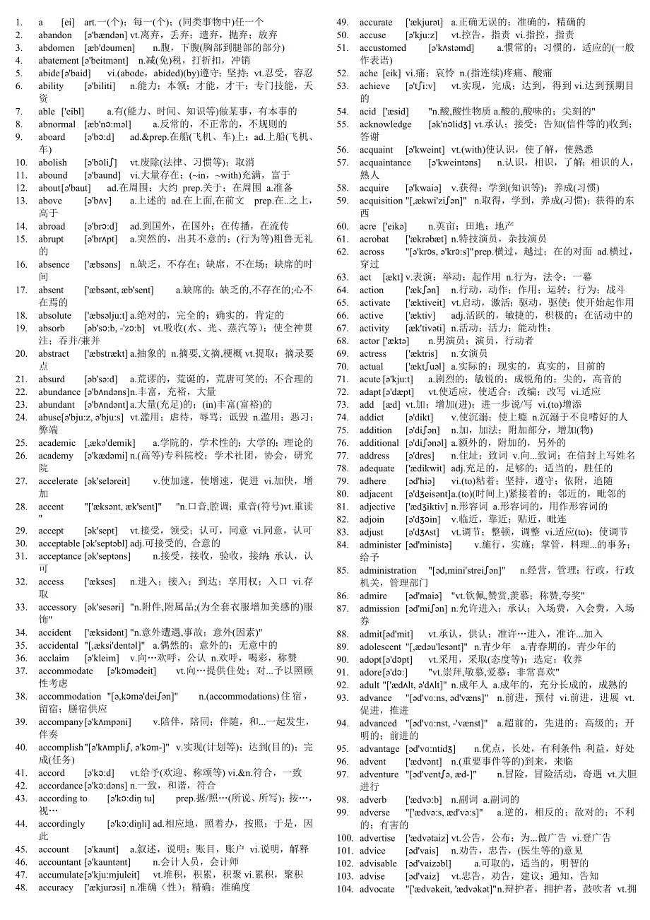 考研英语大纲词汇《带音标》超全版本-_第1页