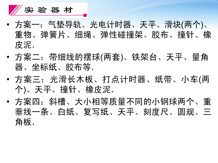 【红对勾】高考物理 验证动量守恒定律课件_第4页