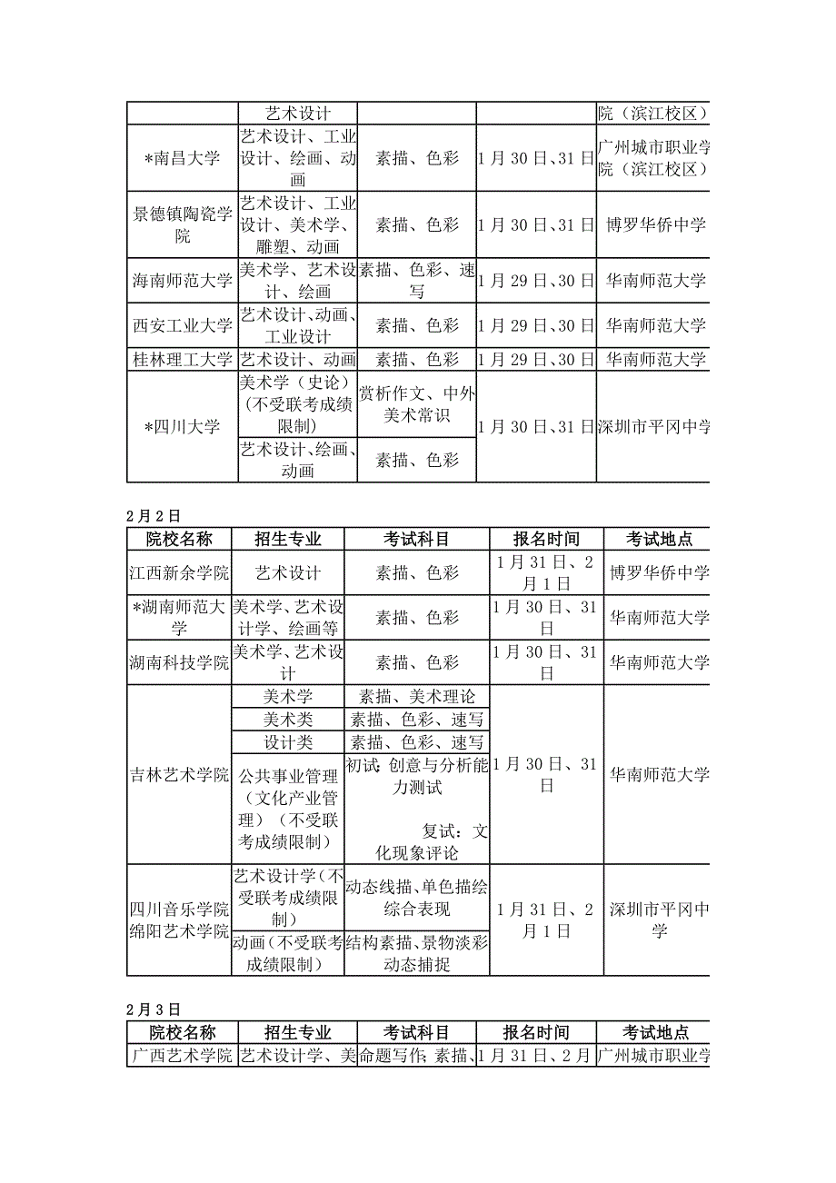 转] 2012广东艺术单考时间表.doc_第2页