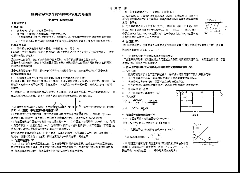湖南省学业水平测试物理知识点复习提纲（9月11日）.pptx_第1页