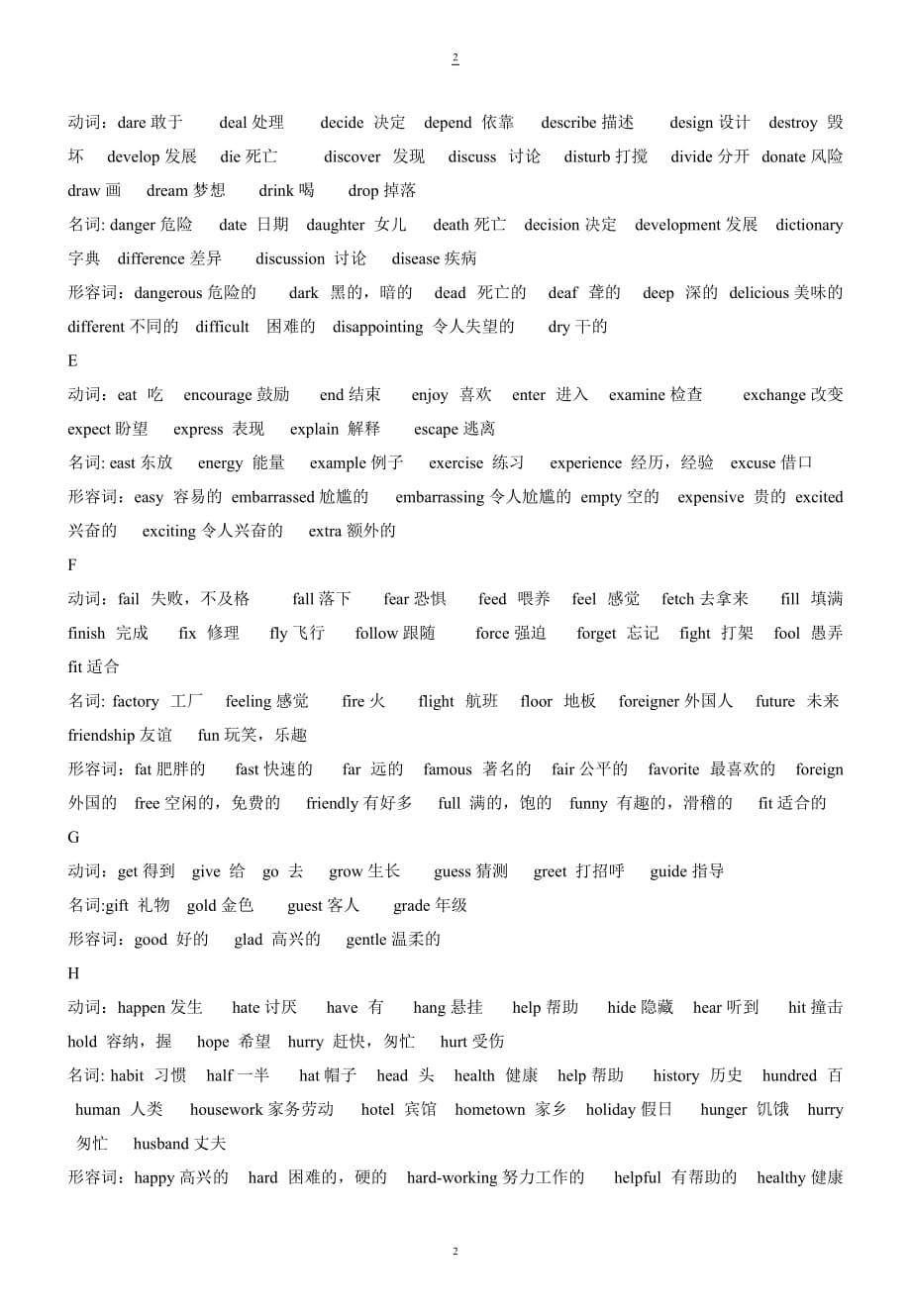 中考英语高频词汇汇总-_第2页