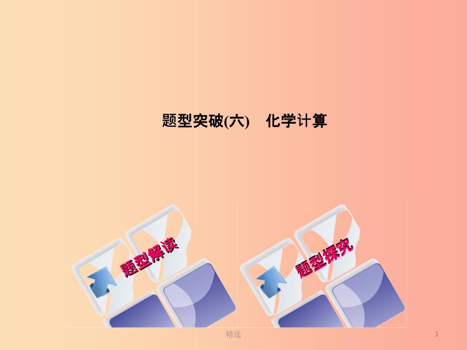 湖南省201X年中考化学复习题型突破六化学计算课件_第1页