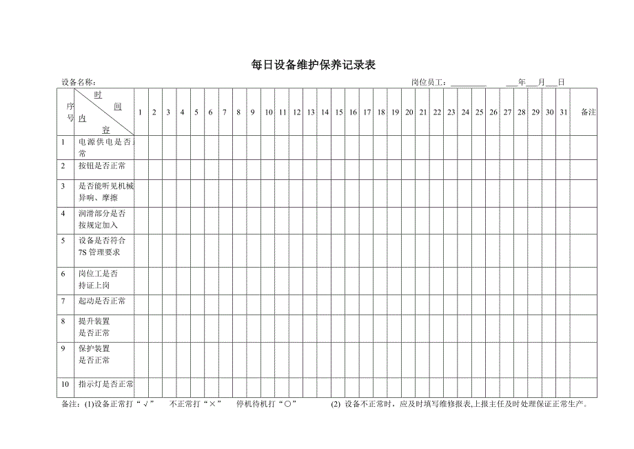 设备维修记录表 ._第2页