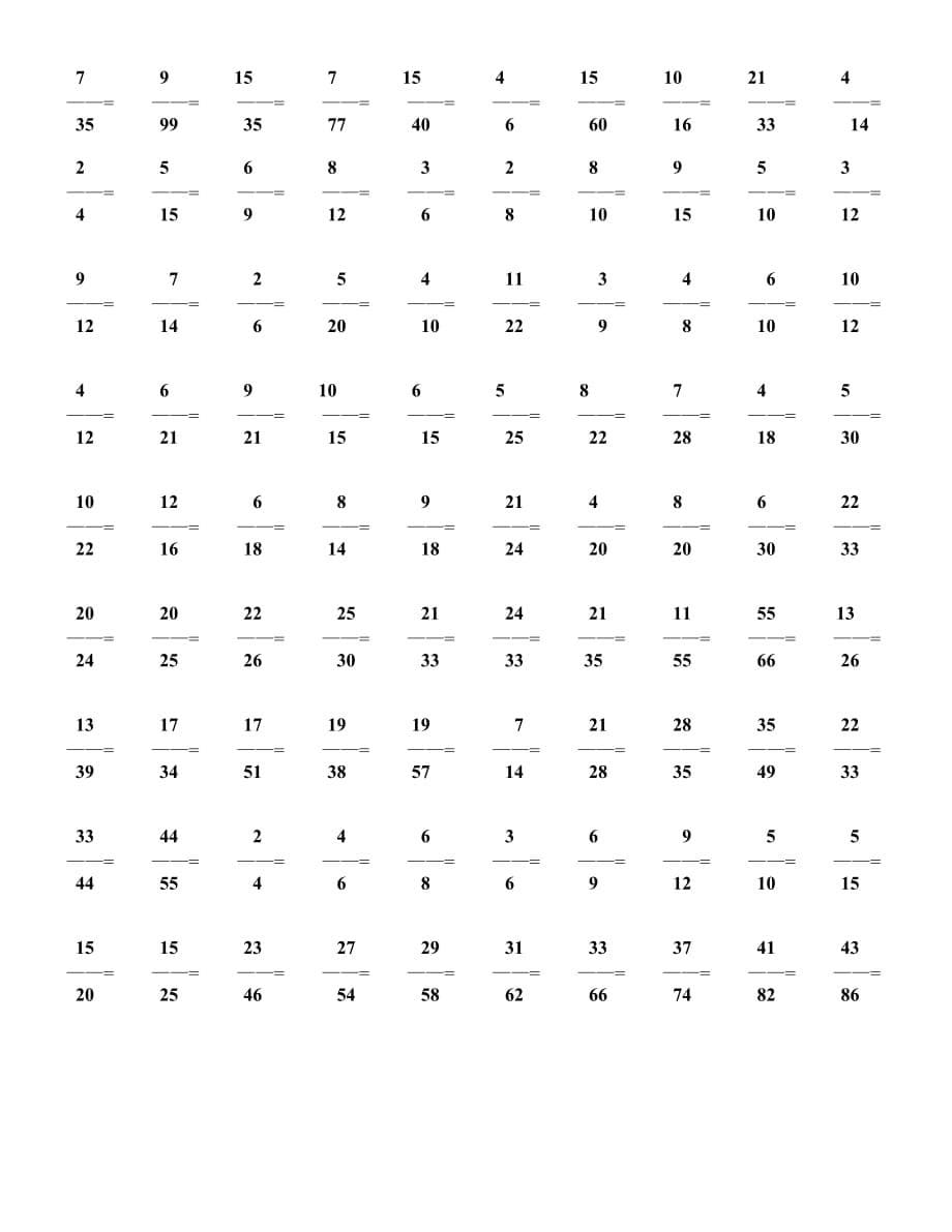 小学四年级数学约分训练题-_第5页