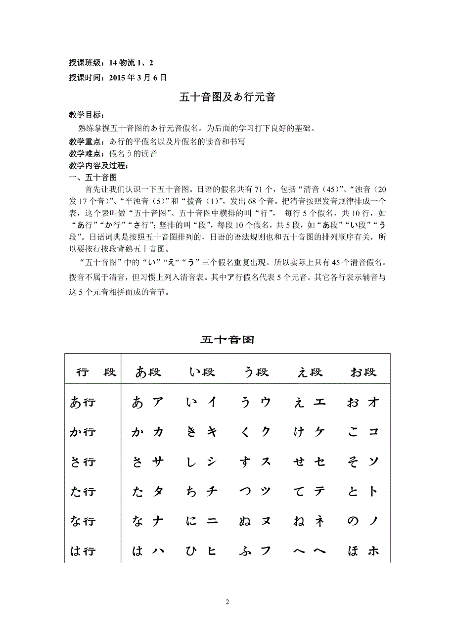 五十音图教案 ._第2页