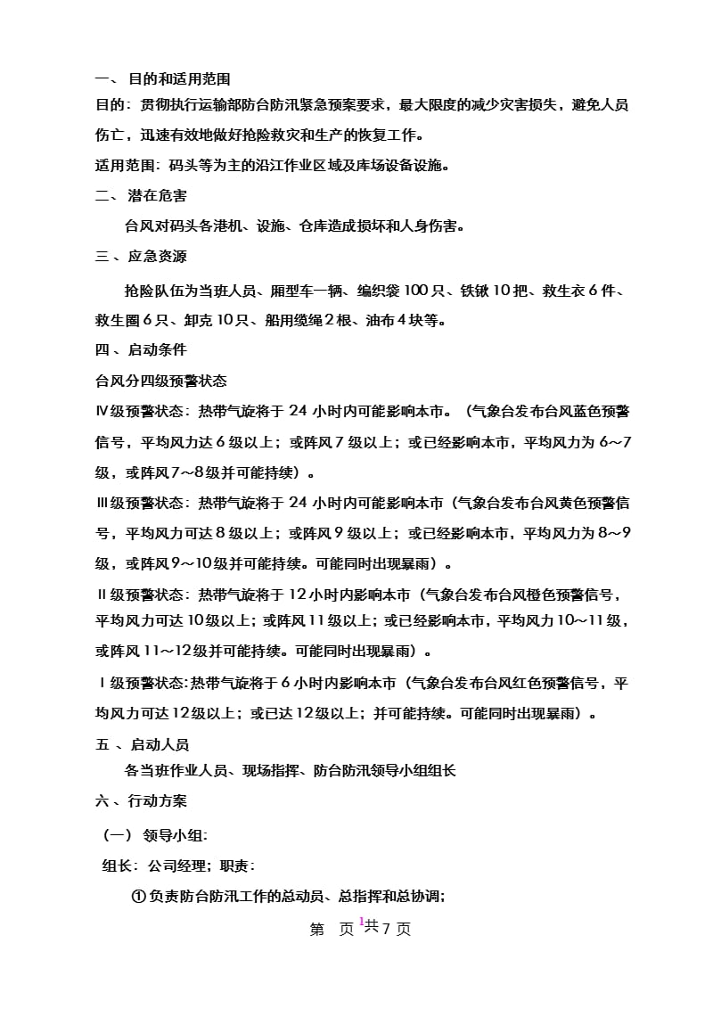 码头防台防汛应急预案（9月11日）.pptx_第1页