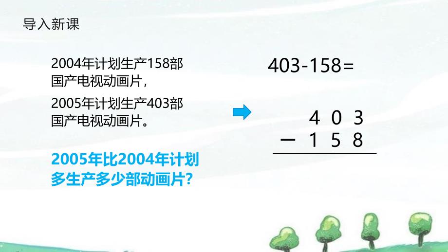 人教版三年级上册数学《课题2 减法(2)》教学课件_第3页