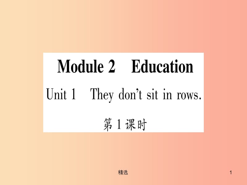 广西201X秋九年级英语下册Module2EducationUnit1Theydon’tsitinrows习题课件新版外研版_第1页