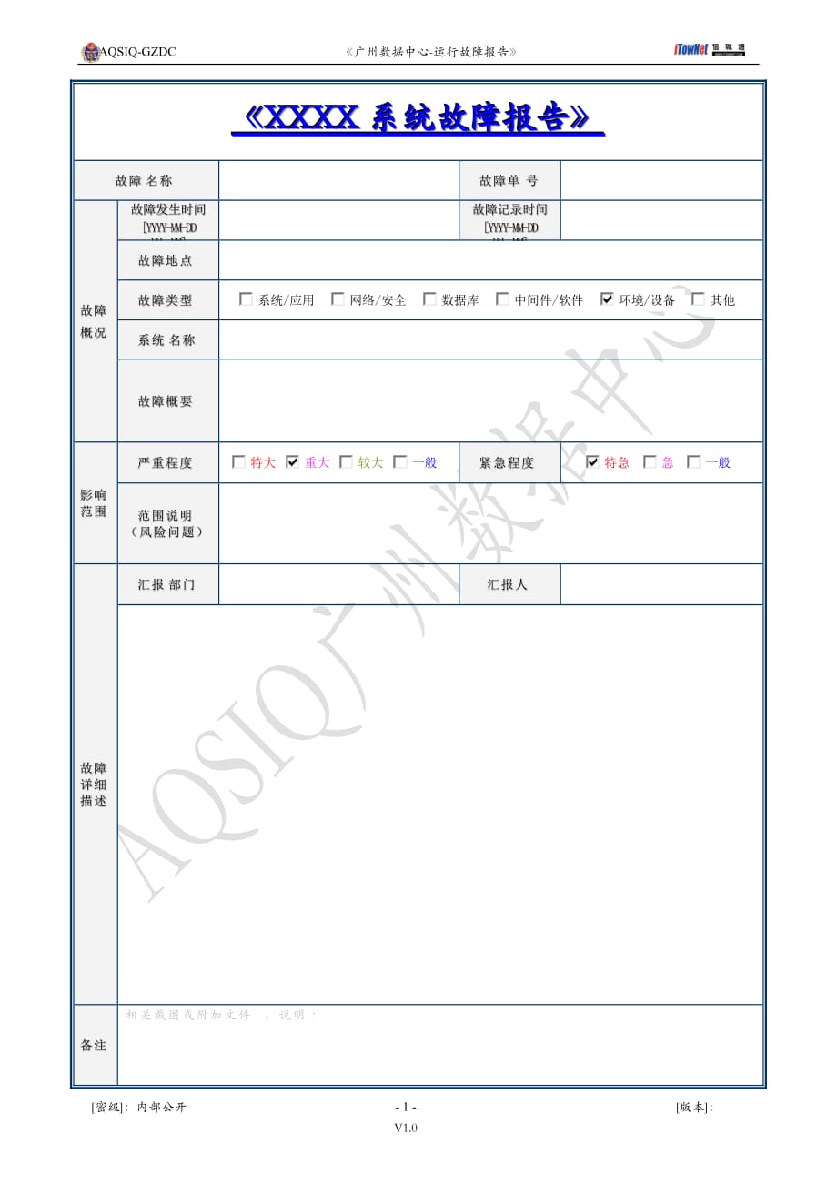 故障报告模板-_第1页