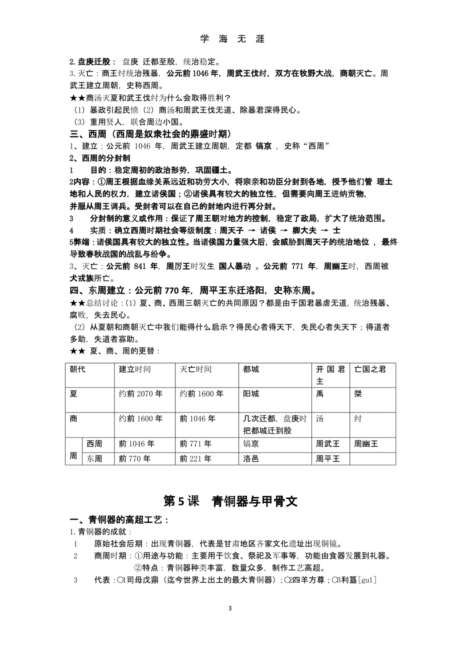 部编版人教历史全册复习提纲（9月11日）.pptx_第3页