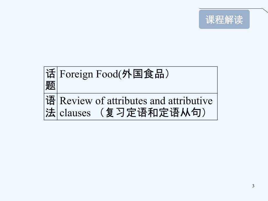 高考英语 Module3 Foreign Food课件 外研版版选修8_第3页