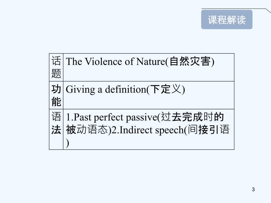 高考英语 Module 3 The Violence of Nature课件 外研版版必修3_第3页