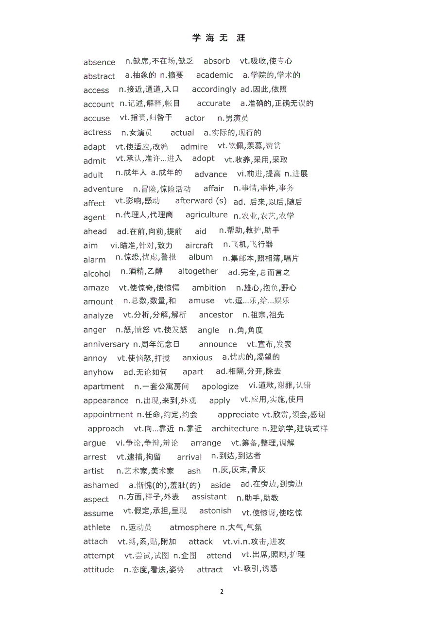 高考英语考试大纲核心单词汇总(985个)（9月11日）.pptx_第2页