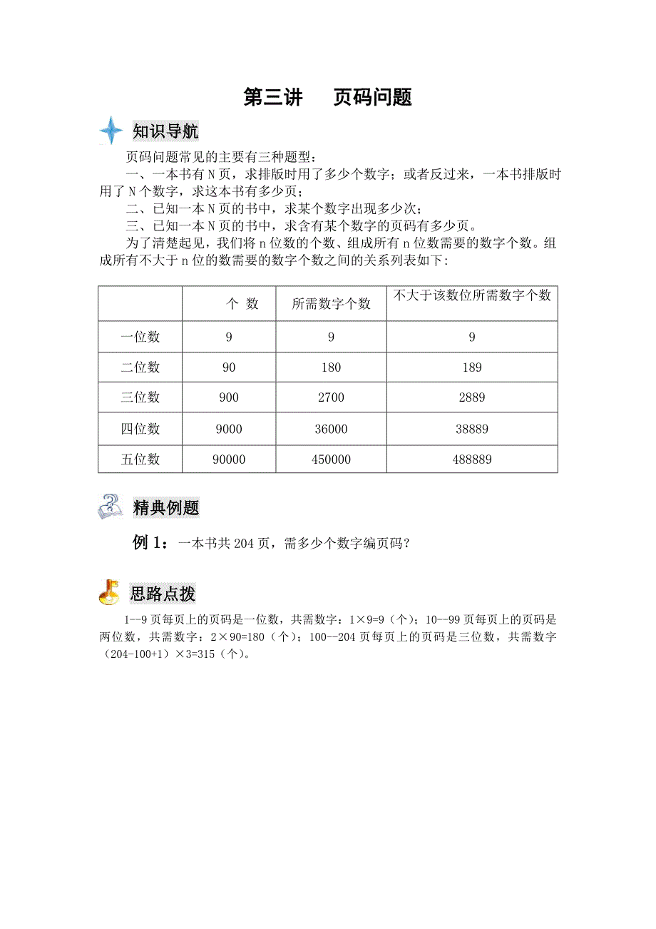 四年级奥数专题页码问题._第1页