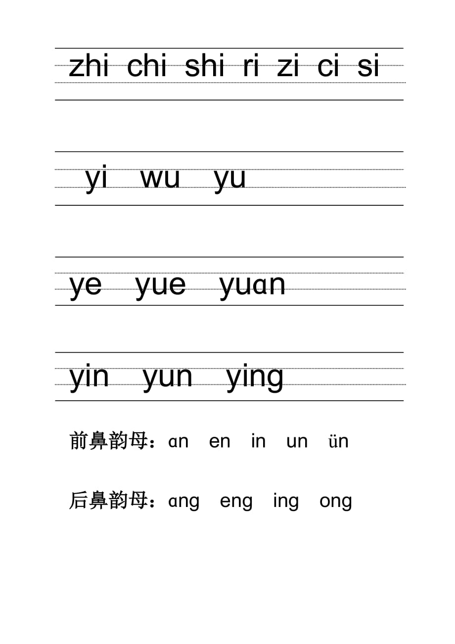 汉语拼音 的书写格式_(最新四线三格)-ǖ的拼音书写格式_第3页