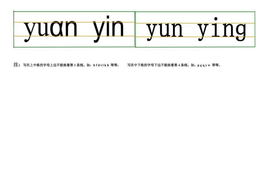 汉语拼音 书写格式(四线三格)及笔顺_第5页