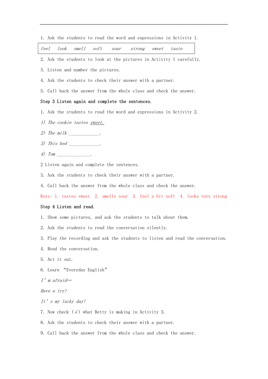 八年级英语下册 Module 1 Feelings and impressions教案 （新版）外研版_第3页