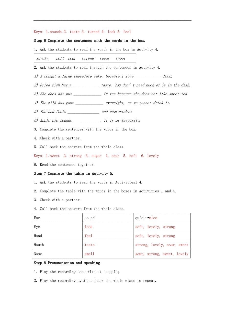 八年级英语下册 Module 1 Feelings and impressions教案 （新版）外研版_第5页