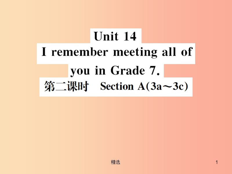 九年级英语全册 Unit 14 I remember meeting all of you in Grade 7（第2课时）新人教版 (2)_第1页